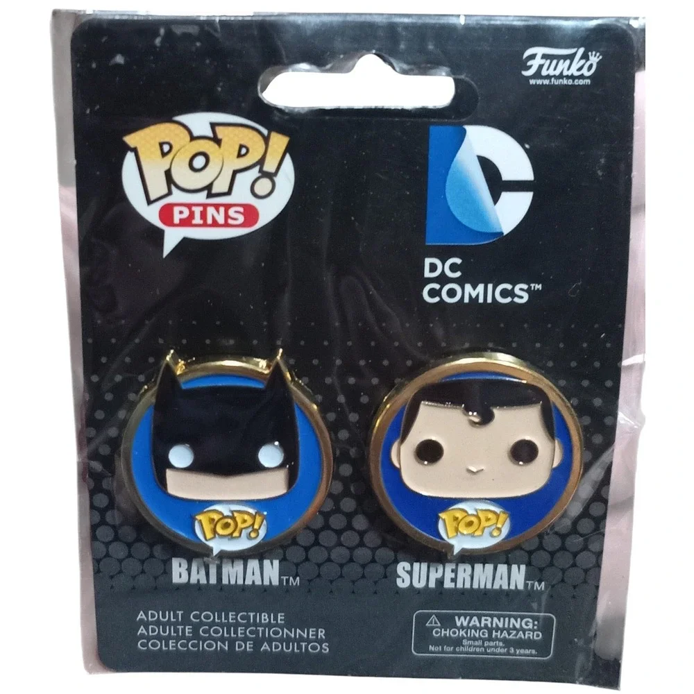 Funko Pop! Pins DC Comics Batman And Superman Collectible Enamel Pins - DT